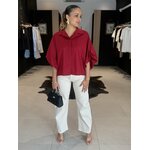 Chemise femme fluide rouge MELANIE à manches 3/4 – Perle des Îles