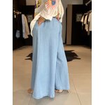 Jean femme INES bleu clair à coupe wide leg très large perle des iles 974