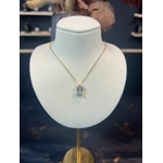 collier pierre diamant perle des iles acier inoxydable
