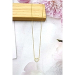 Collier acier inoxydable taille ajustable perle des iles 974. coeur