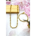 Parure Bracelet collier ICONIC acier inoxydable taille ajustable perle des iles 974
