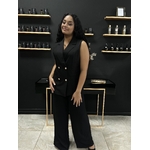 Veste Blazer noir doré mariage bapteme fete ceremonie perle des iles 974 mode femme grande taille