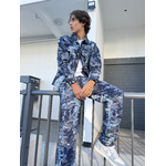 ensemble veste et  jean bleu camouflage pour homme – tenue estivale tendance vendue saint pierre à La Réunion