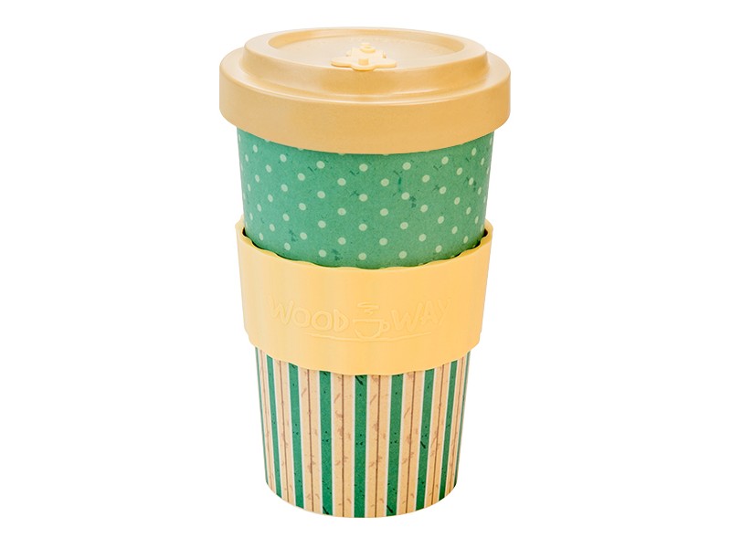 BAMBOO CUP RETRO DOTS LINE BEIGE 2