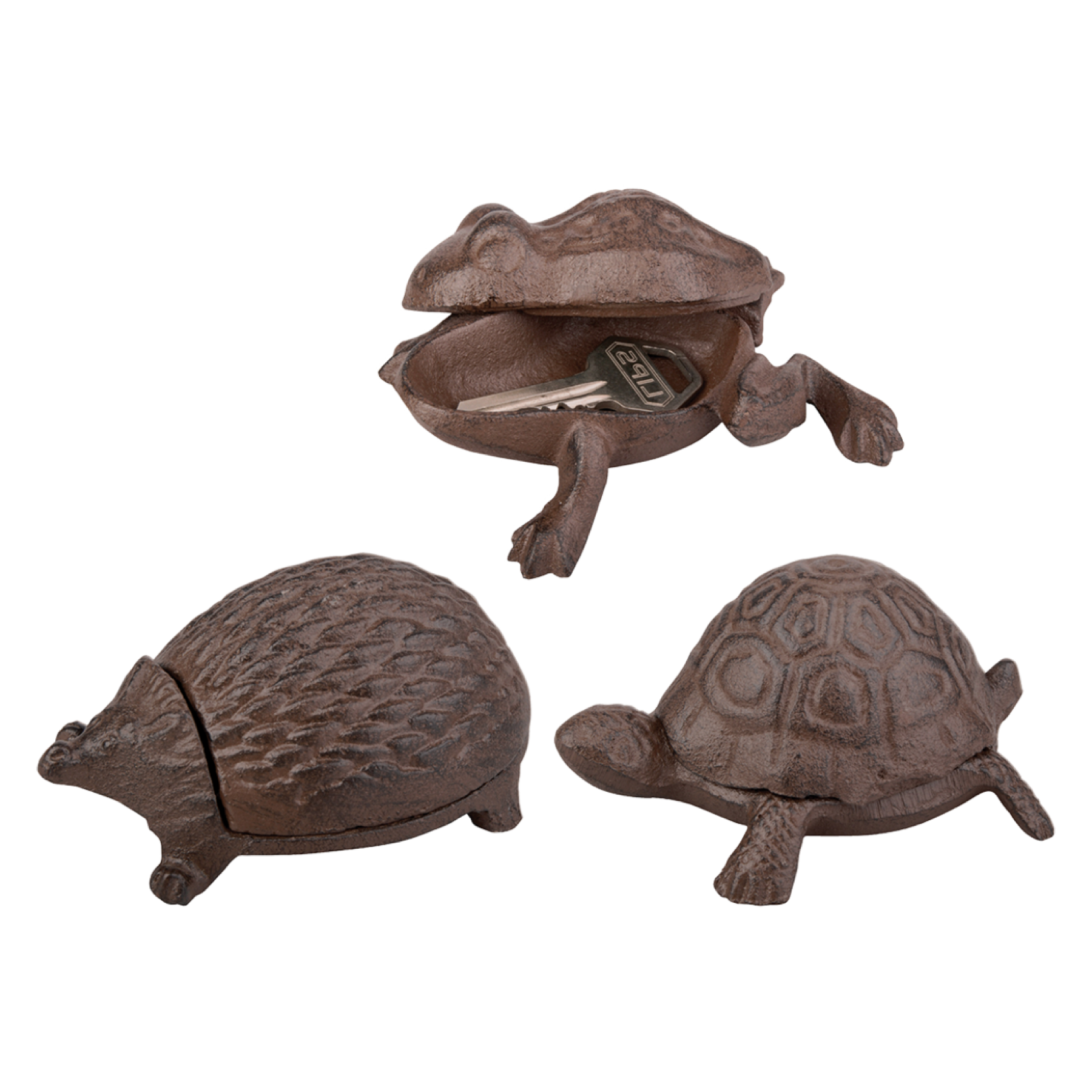 Tortue Cache Clés Sculpture Statuette Décoration Cache Clefs en Fonte  Patinée Grise 6x8,50x12cm - L'Héritier du Temps