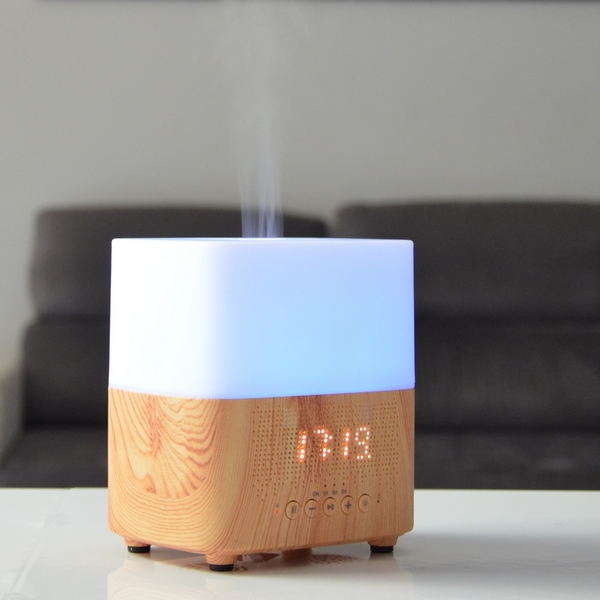 Réveil diffuseur d'huiles essentielles mini humidificateur