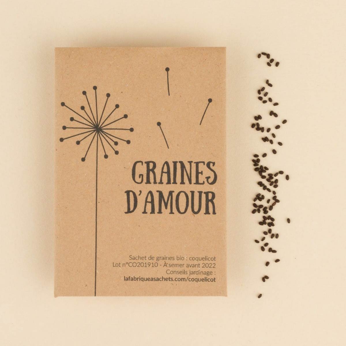 la fabrique à sachets papeterie carte message graines d amour  avec graines bio a planter une idee cadeau chez ugo et lea