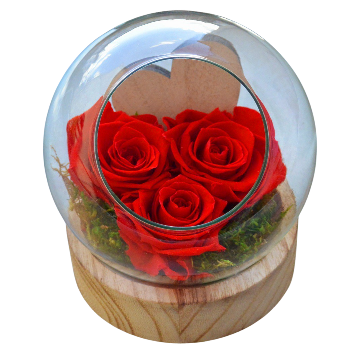 Composition florale Tendresse / Trio de roses éternelles rouges