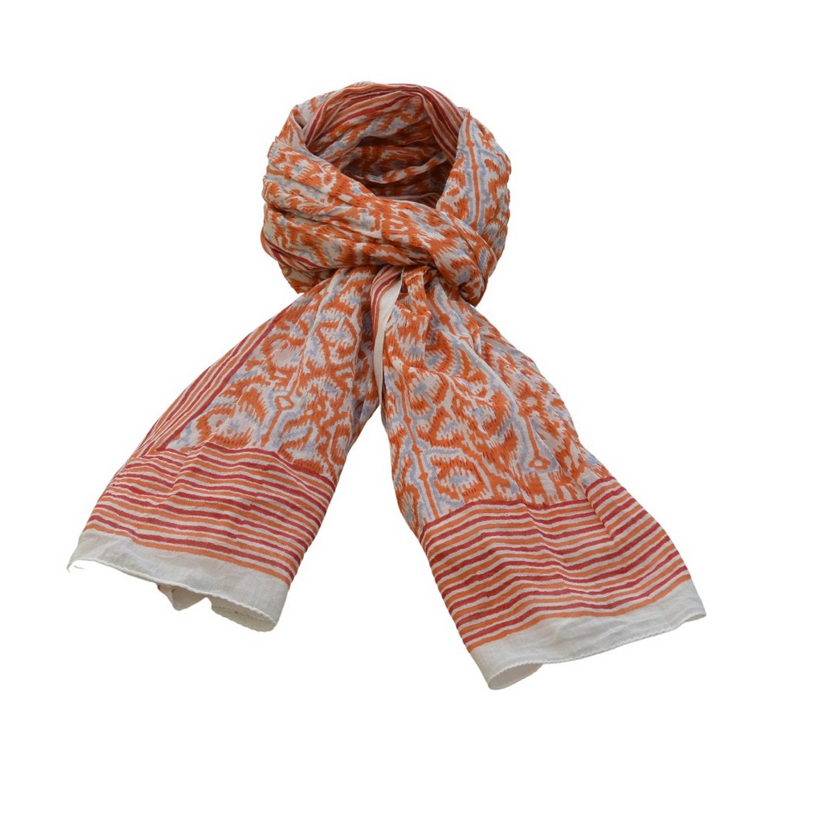 foulard zen ethic etole-blockprint-ikat-100-coton-110x180-cm une idee cadeau chez ugo et lea   (4)