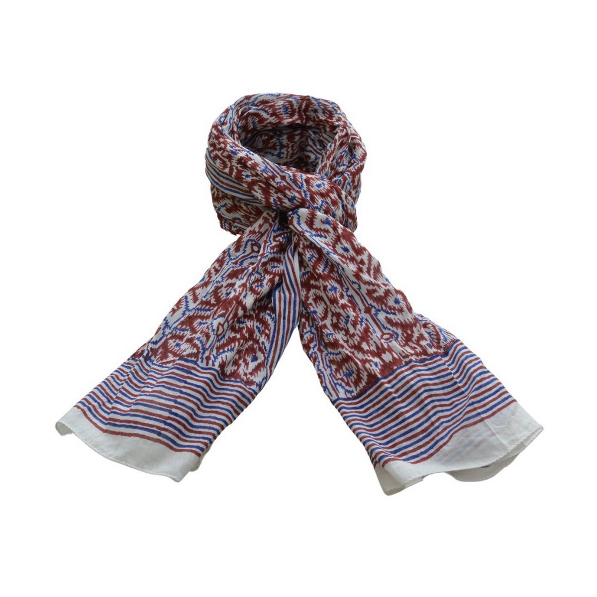 foulard zen ethic etole-blockprint-ikat-100-coton-110x180-cm une idee cadeau chez ugo et lea   (4)