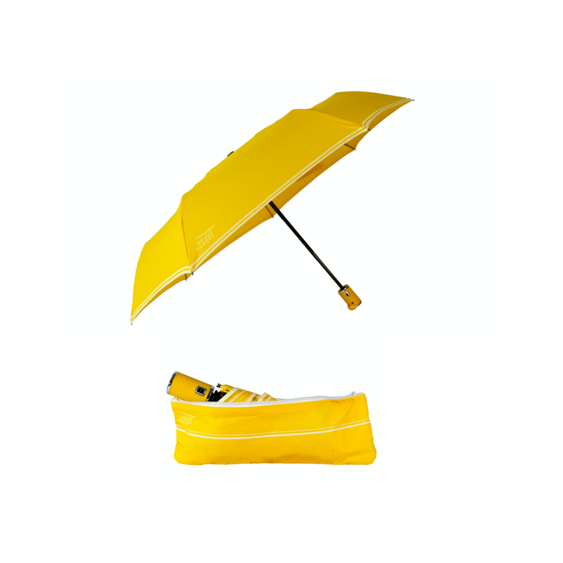 L’Automatique de Beau Nuage, le parapluie avec housse absorbante, jaune étoilé