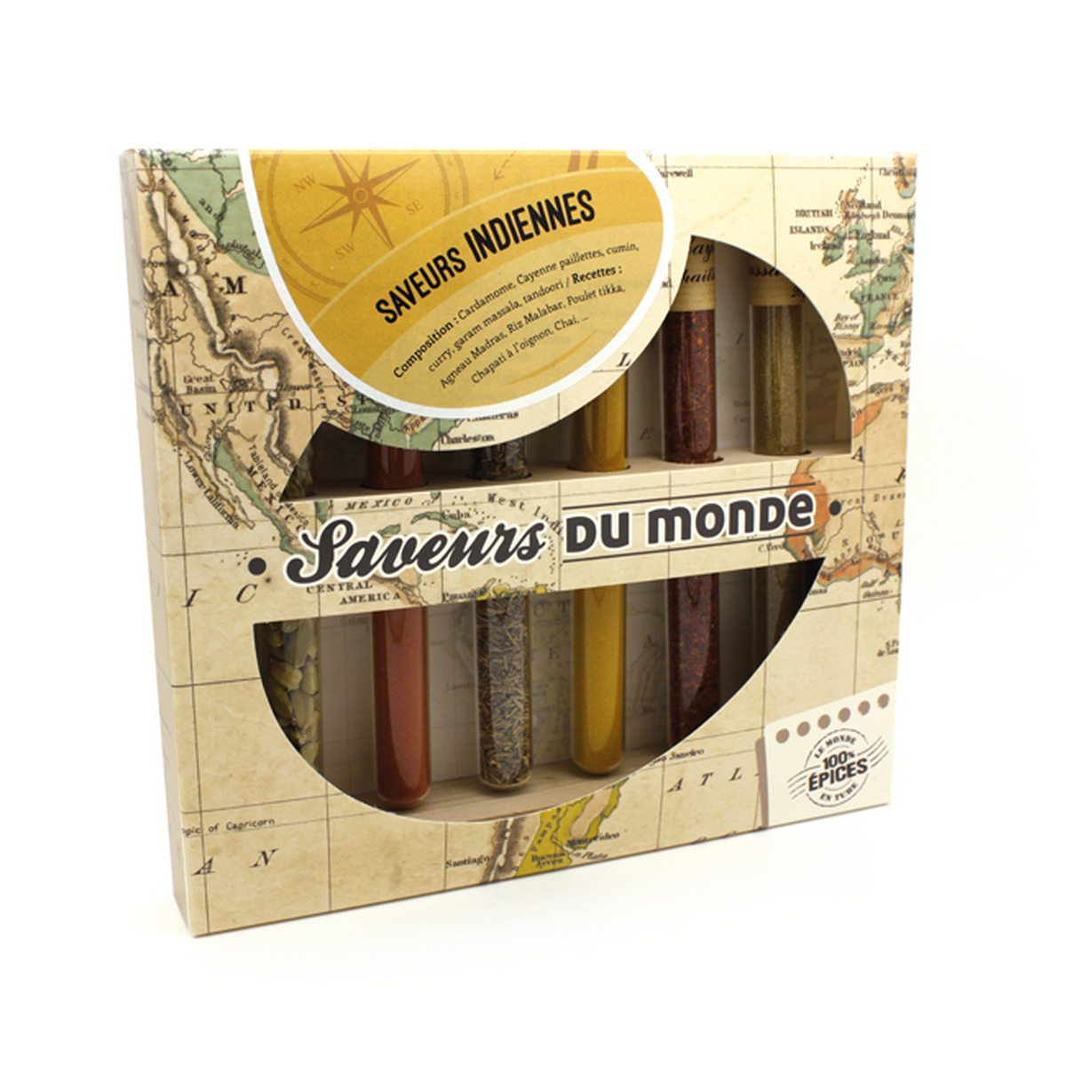 Coffret 36 épices Le Monde en Tube Collection + livret