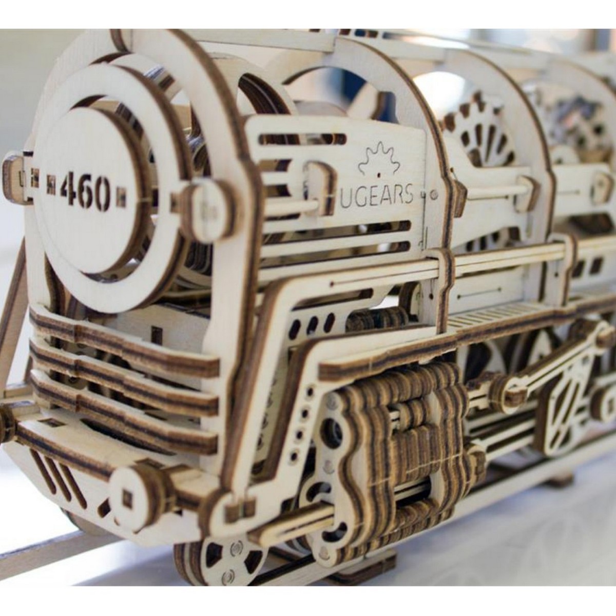 Maquette puzzle 3D en bois modèle mécanique Locomotive 460 à vapeur avec  tender