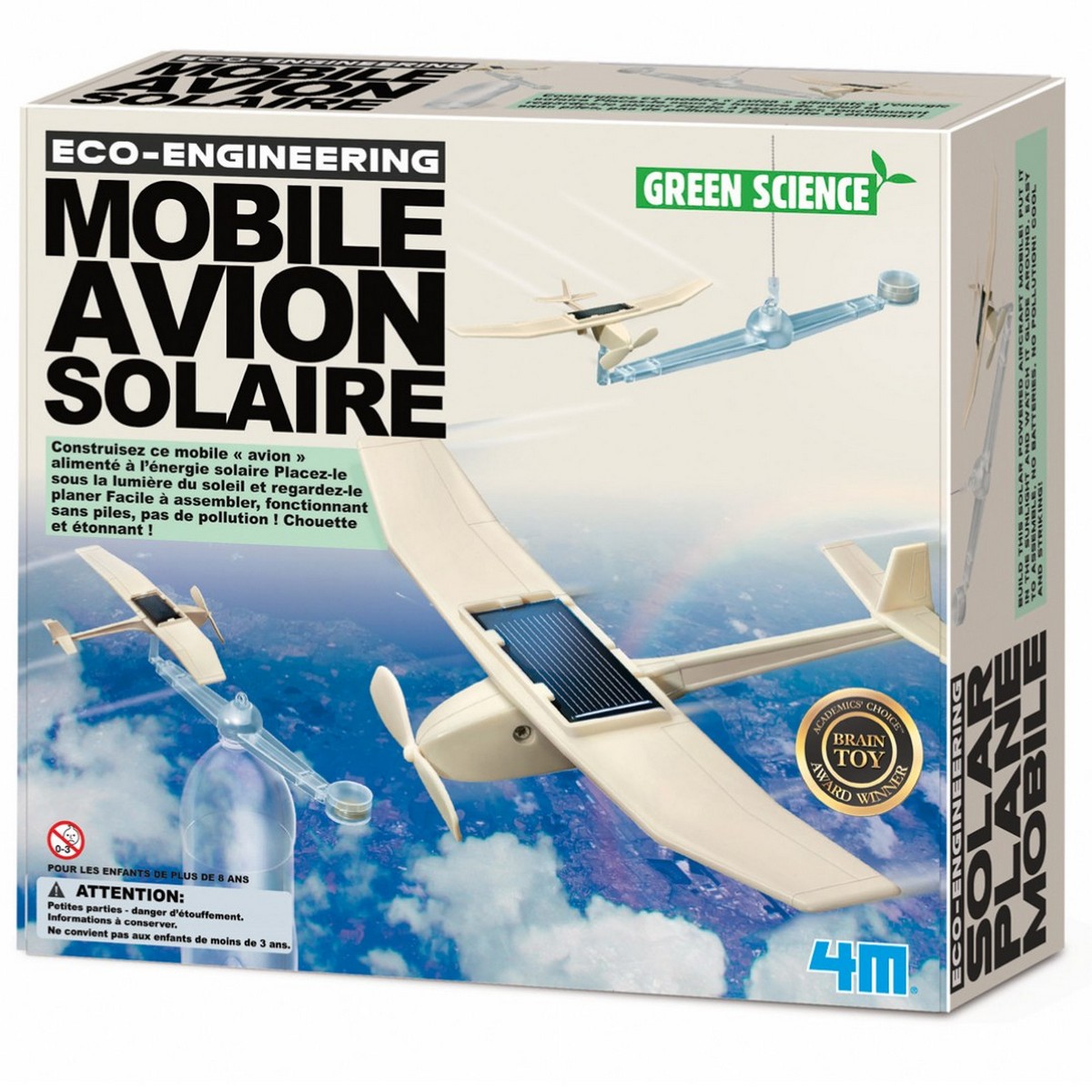 Mobile avion solaire, jeu éducatif et scientifique