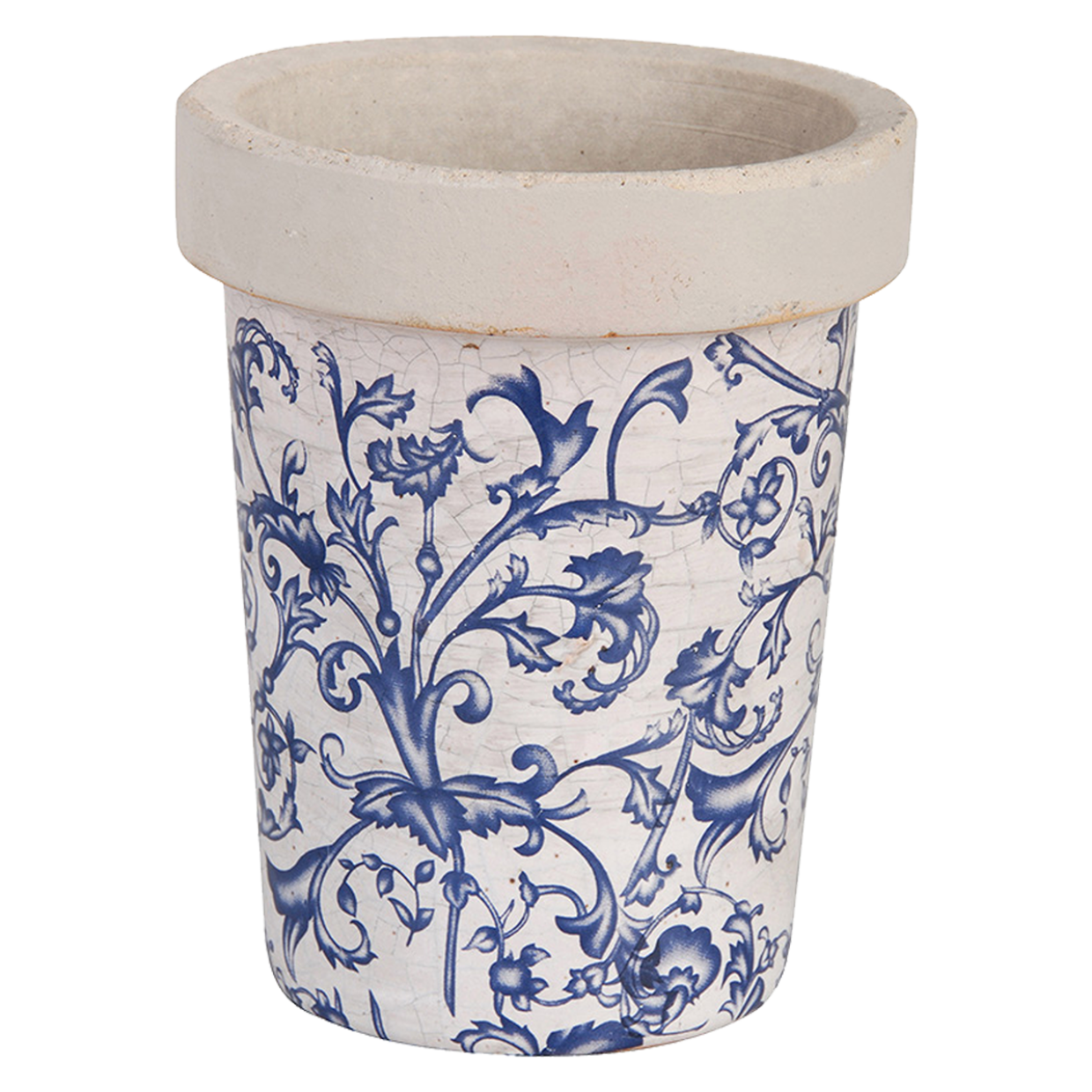 AC89 pot de fleurs bleu blanc esschert design chez ugo et lea