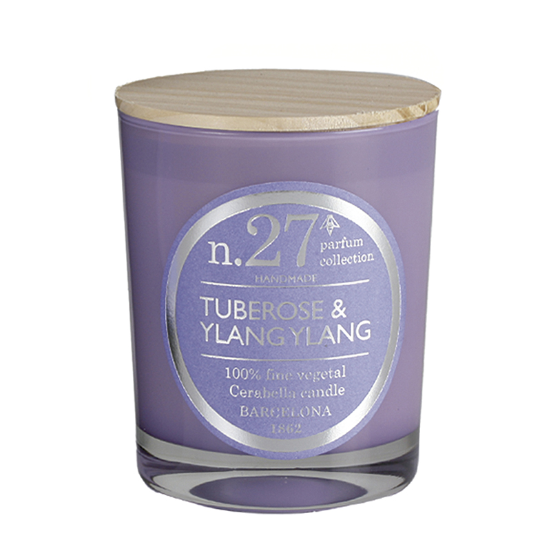 Bougie parfumée collection Numbers / N° 27 tubéreuse et ylang-ylang – couleur violette
