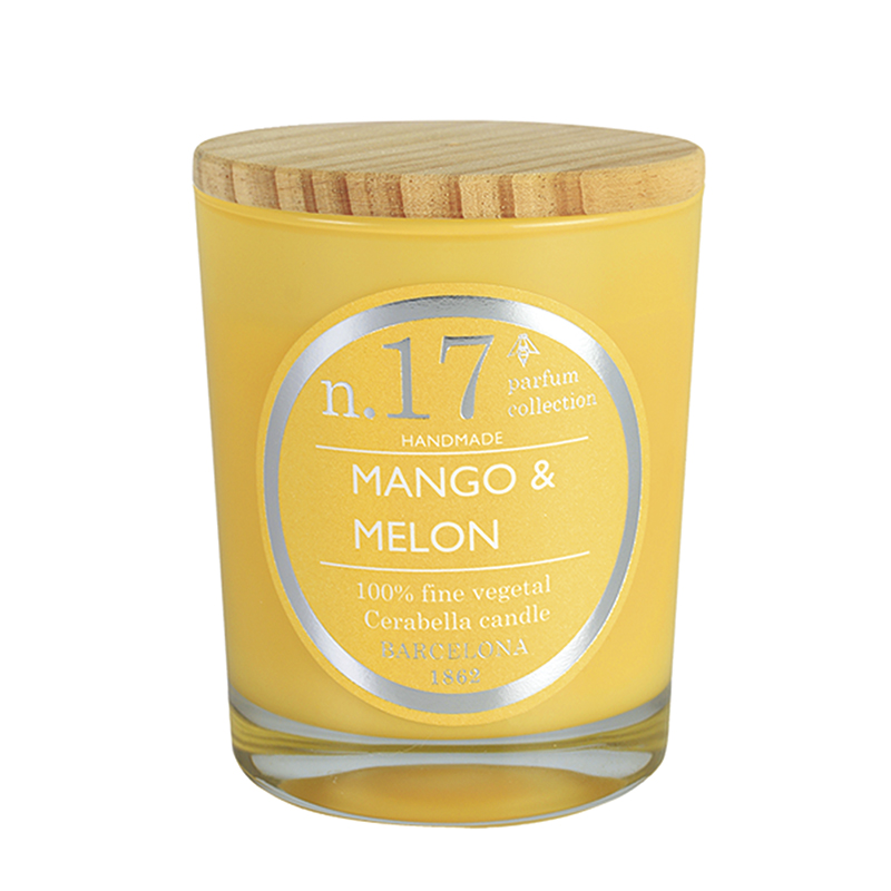 Bougie parfumée collection Numbers / N° 17 mangue et melon – couleur jaune