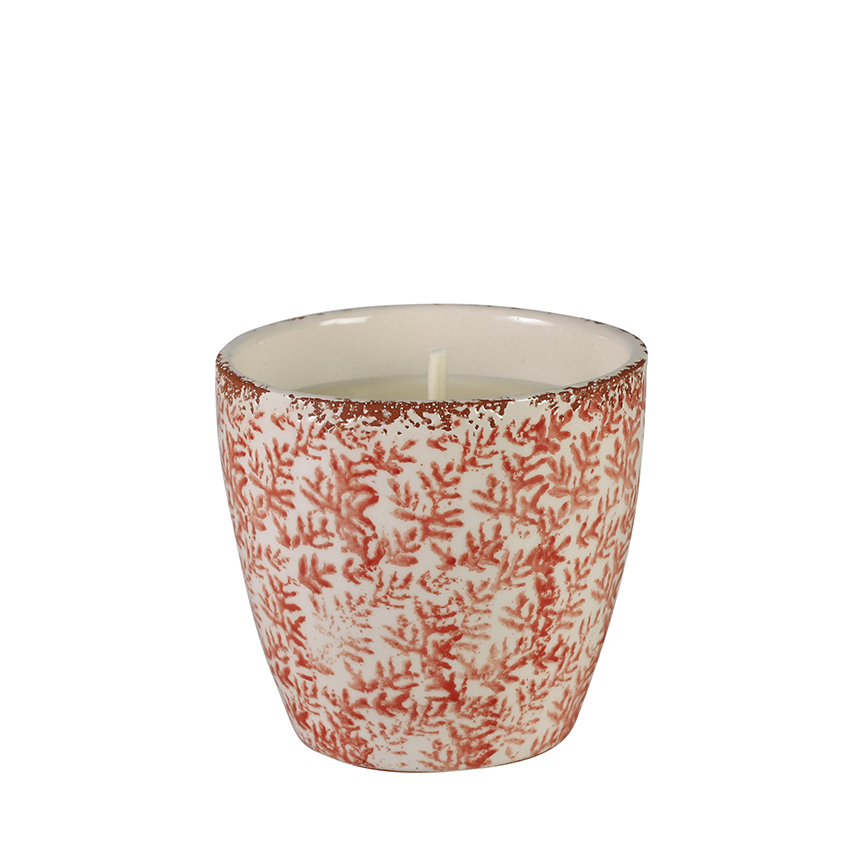 Bougie parfumée Tanaura Citronnelle et bambou - Poterie rouge orange