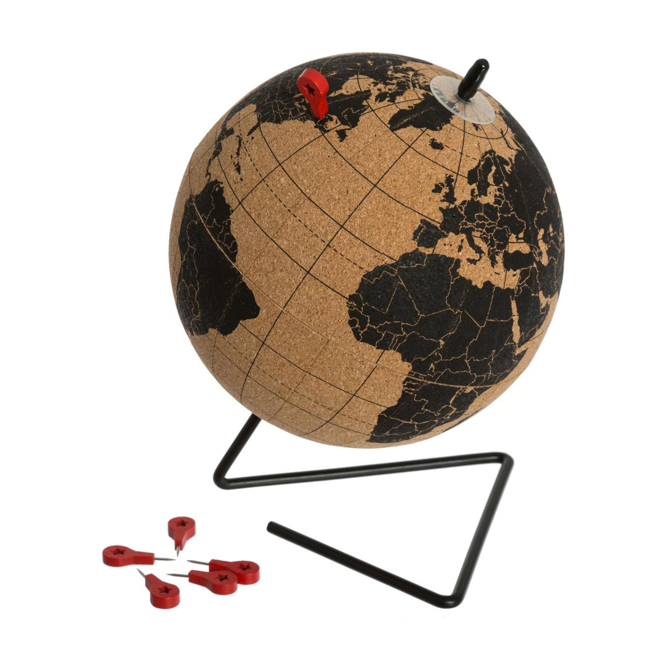 Globe en liège sur pied taille Médium