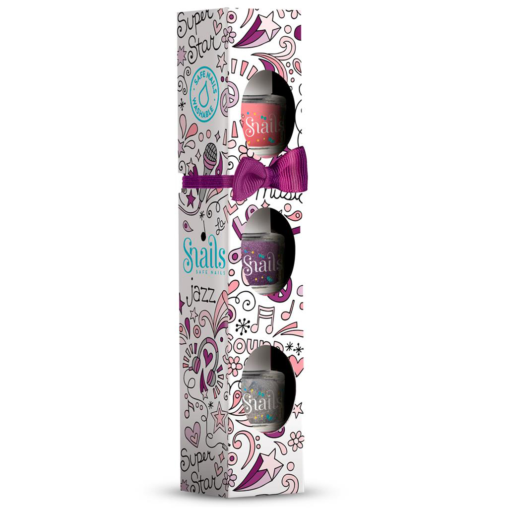 Mini 3 packs vernis à ongles à l\'eau enfants Muzique