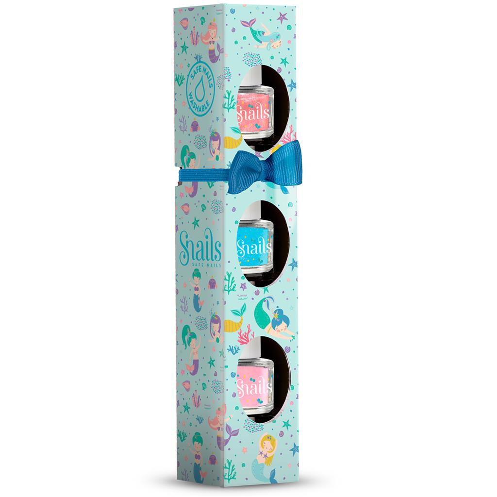 Mini 3 packs vernis à ongles à l\'eau enfants Sirène