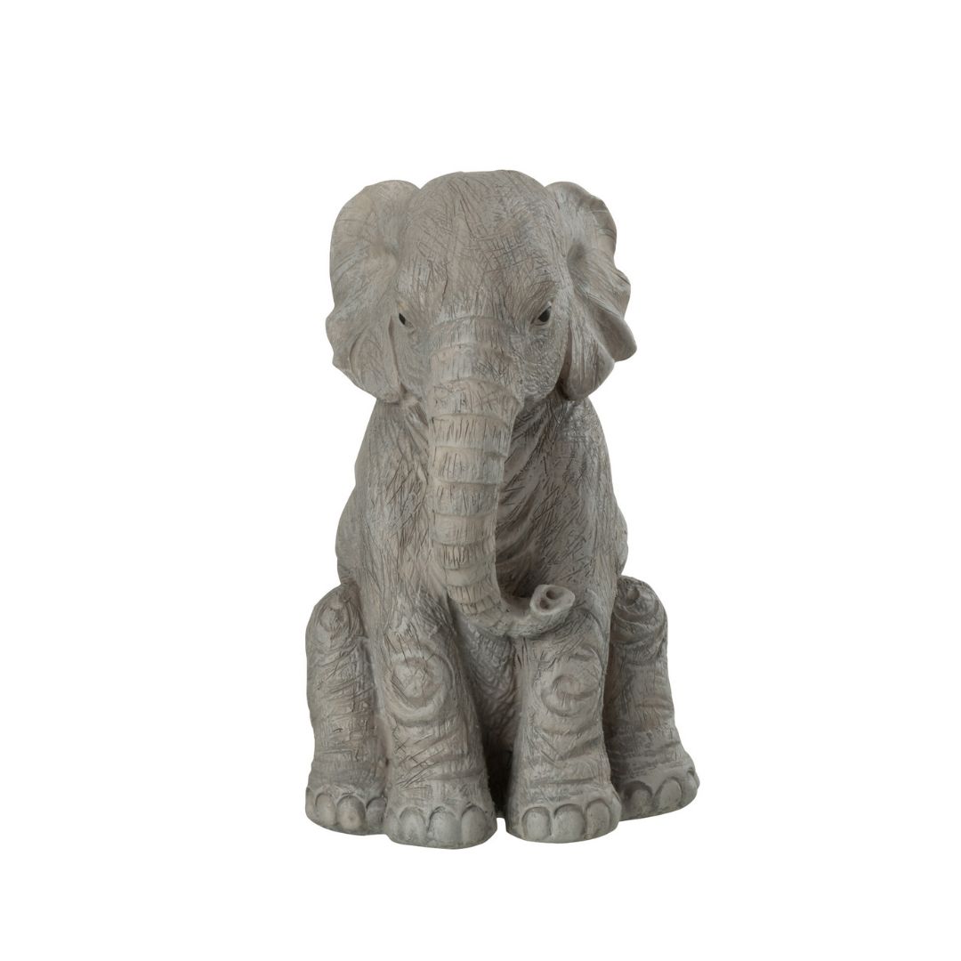 Statue d\'éléphant assis de face