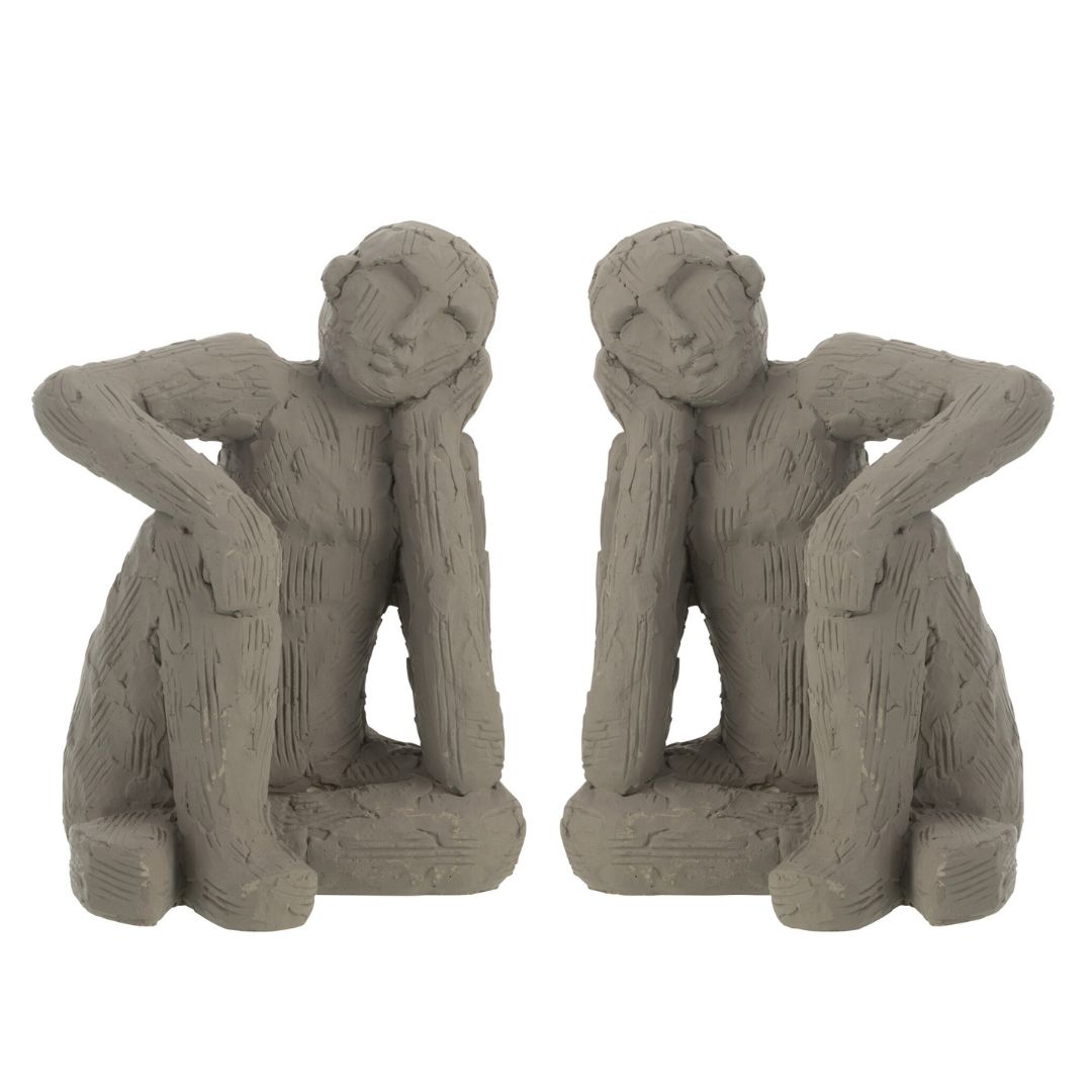 Deux statuettes cales livre gauche et droite
