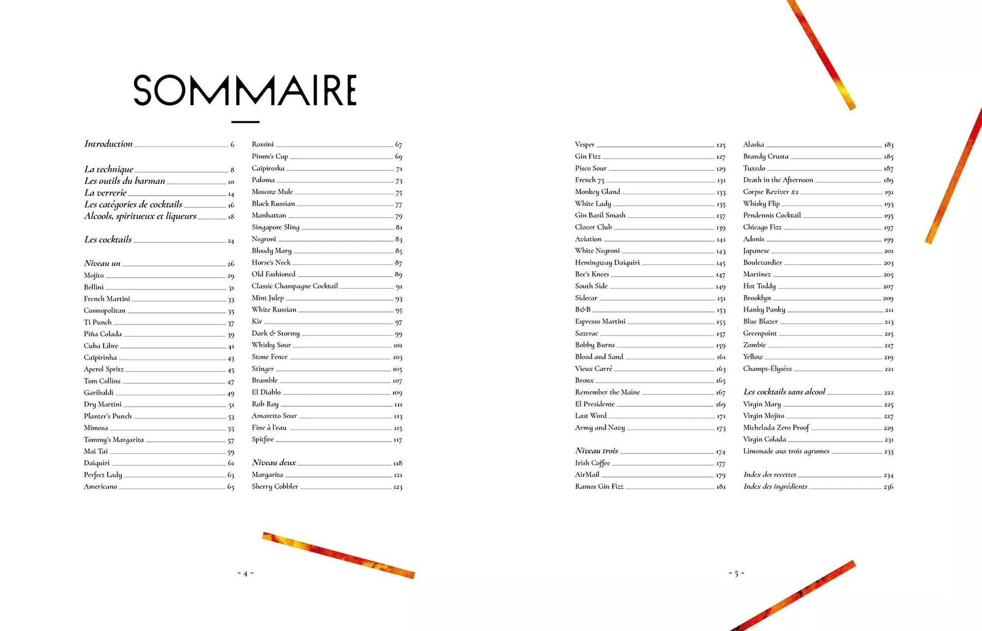 sommaire de livre