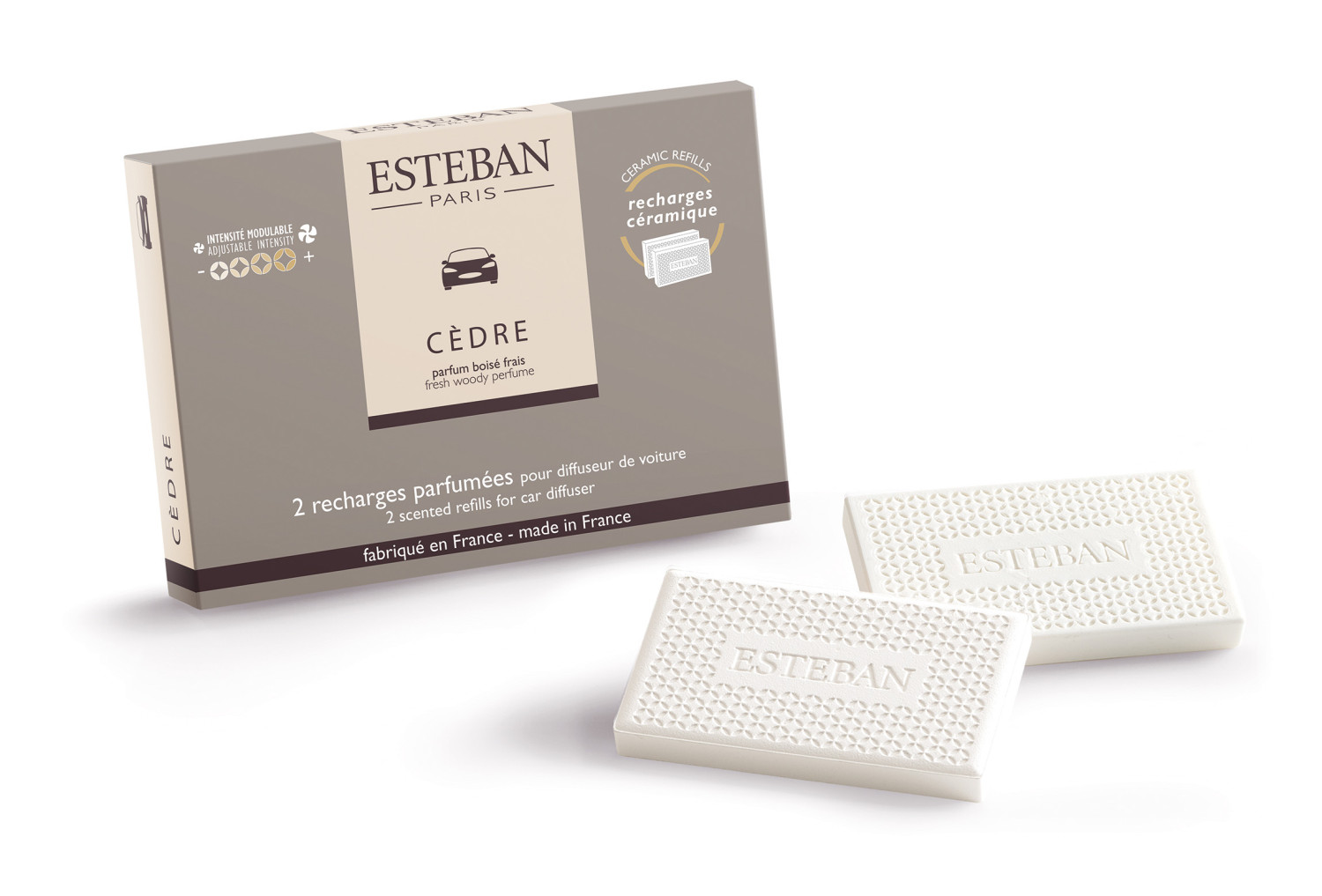 Recharge pour diffuseur de voiture parfumé et sa recharge  cèdre