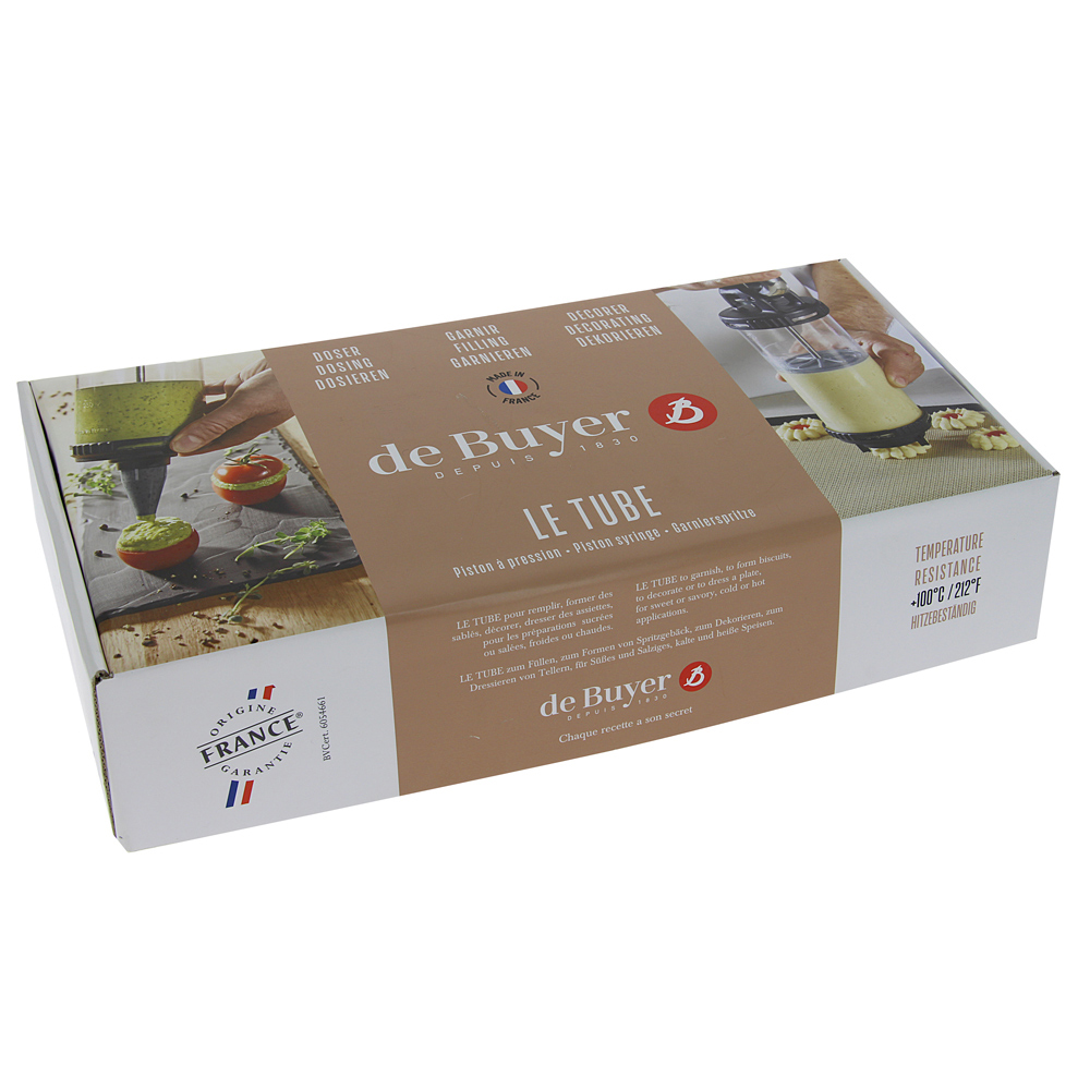 Boîte demballage dun tube à piston pour patisseries