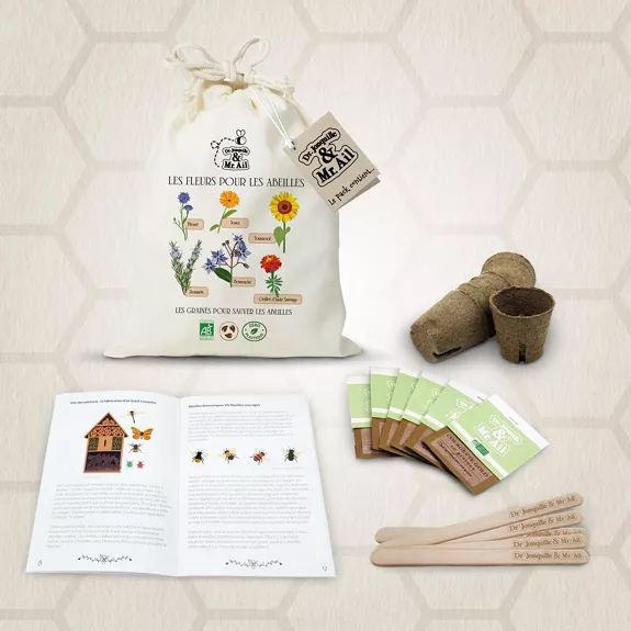 Kit à semer les fleurs pour les abeilles et ses instructions