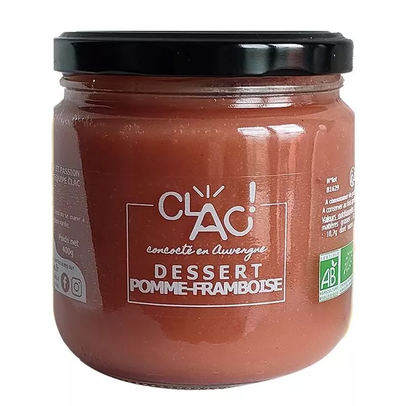 Dessert pomme framboise bio 400 gr