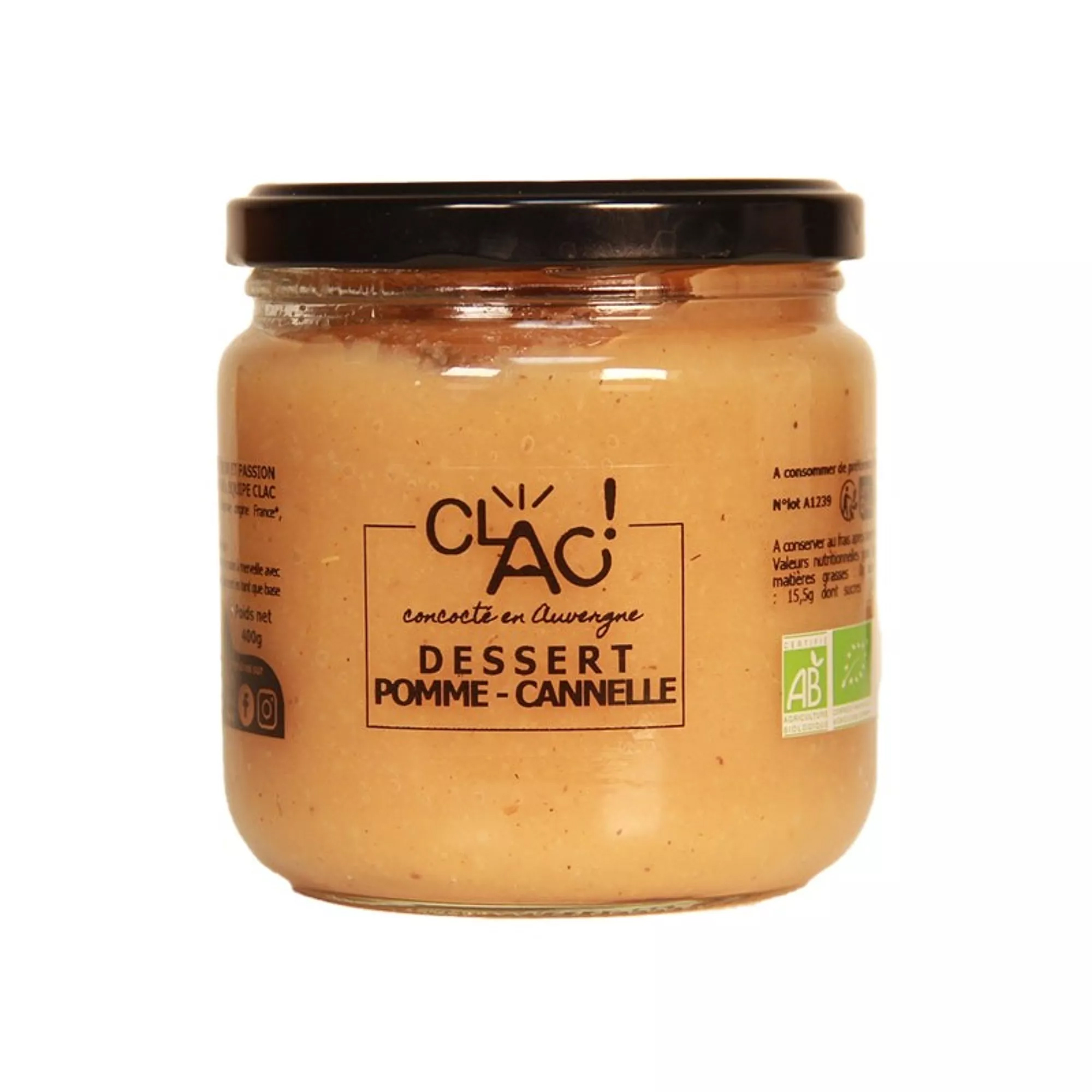 Dessert pomme cannelle bio 400 gr