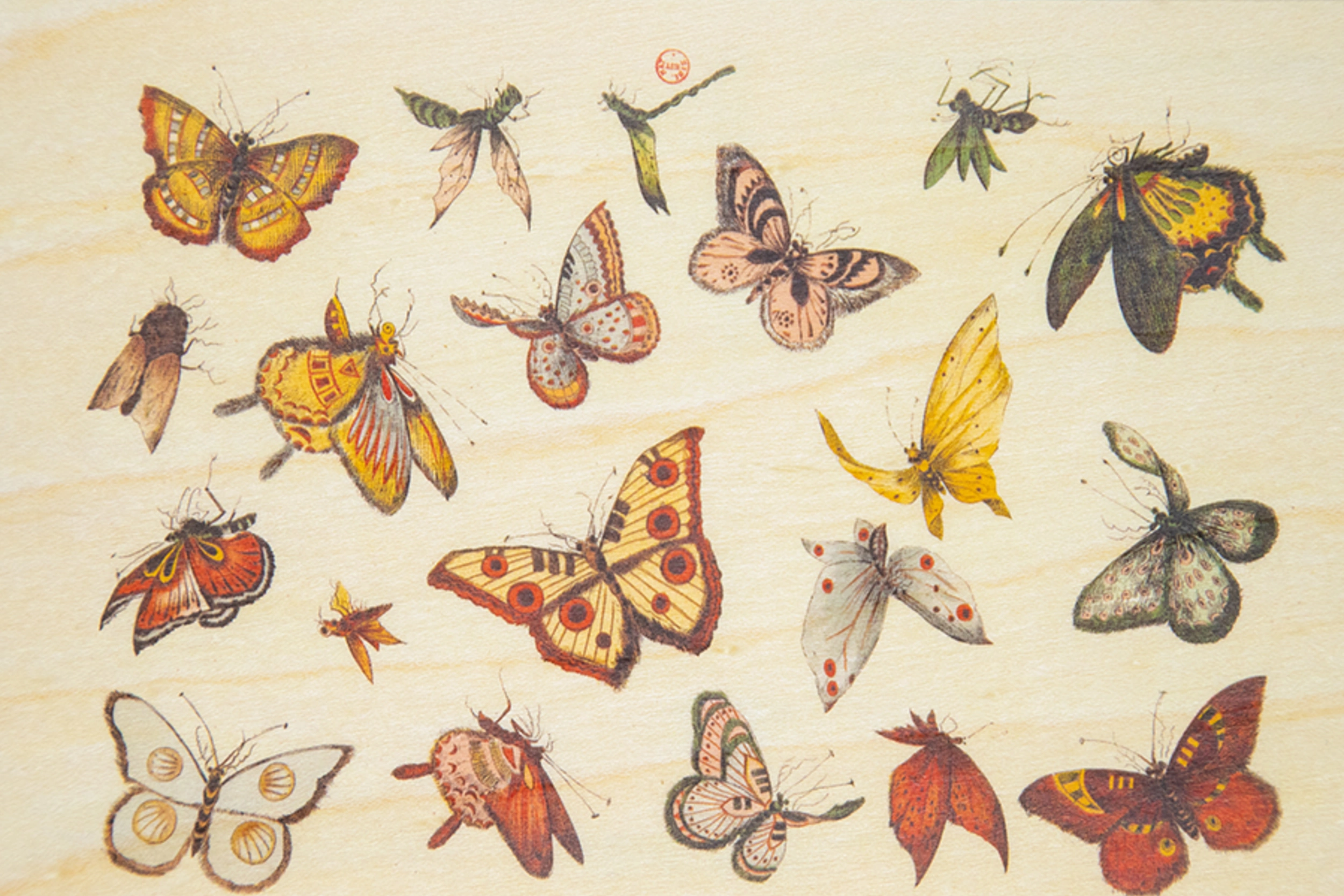Carte postale en bois Papillons