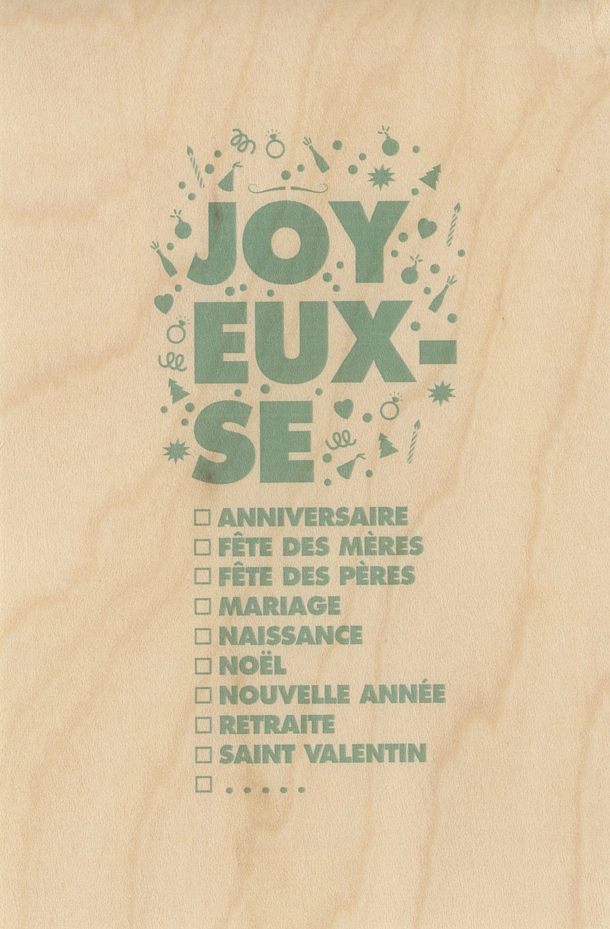Carte postale en bois à cocher