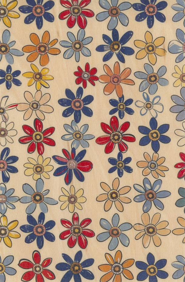 Carte postale en bois Fleurs