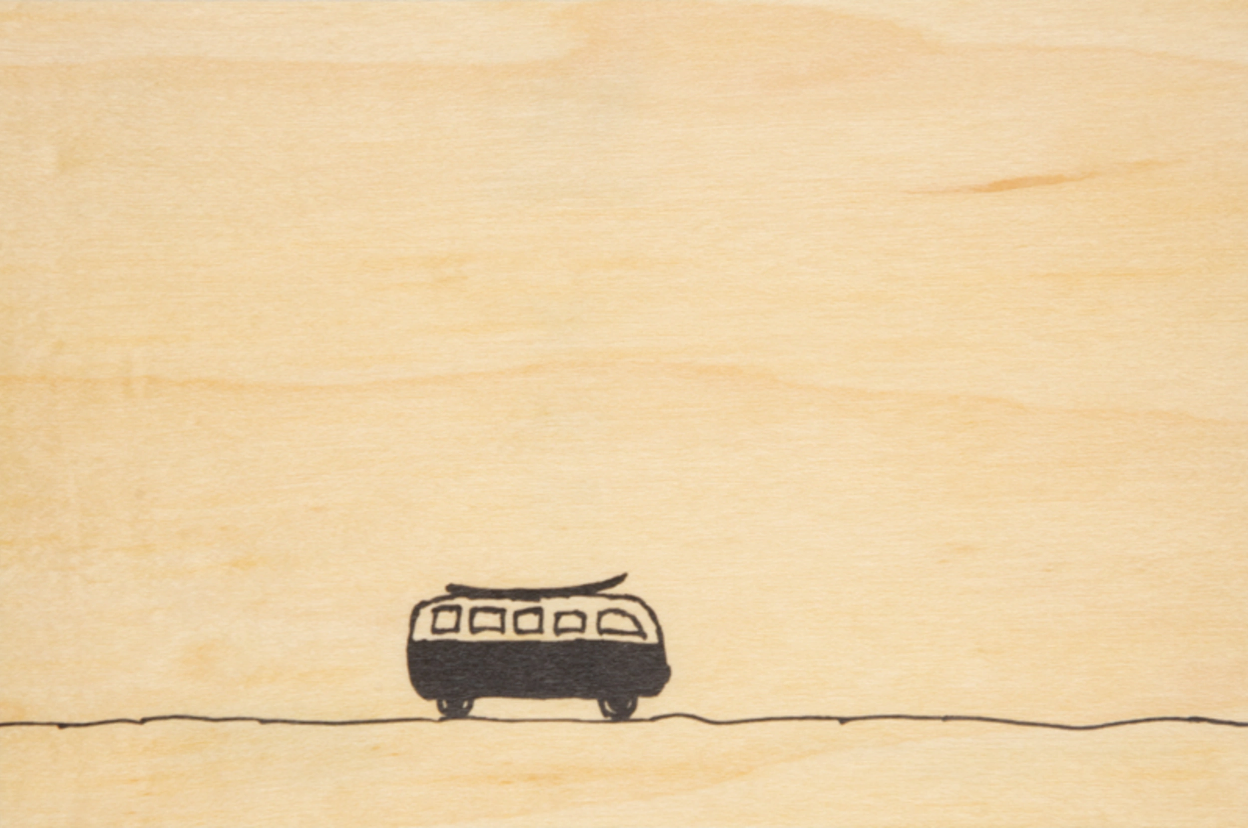 Carte postale en bois Van