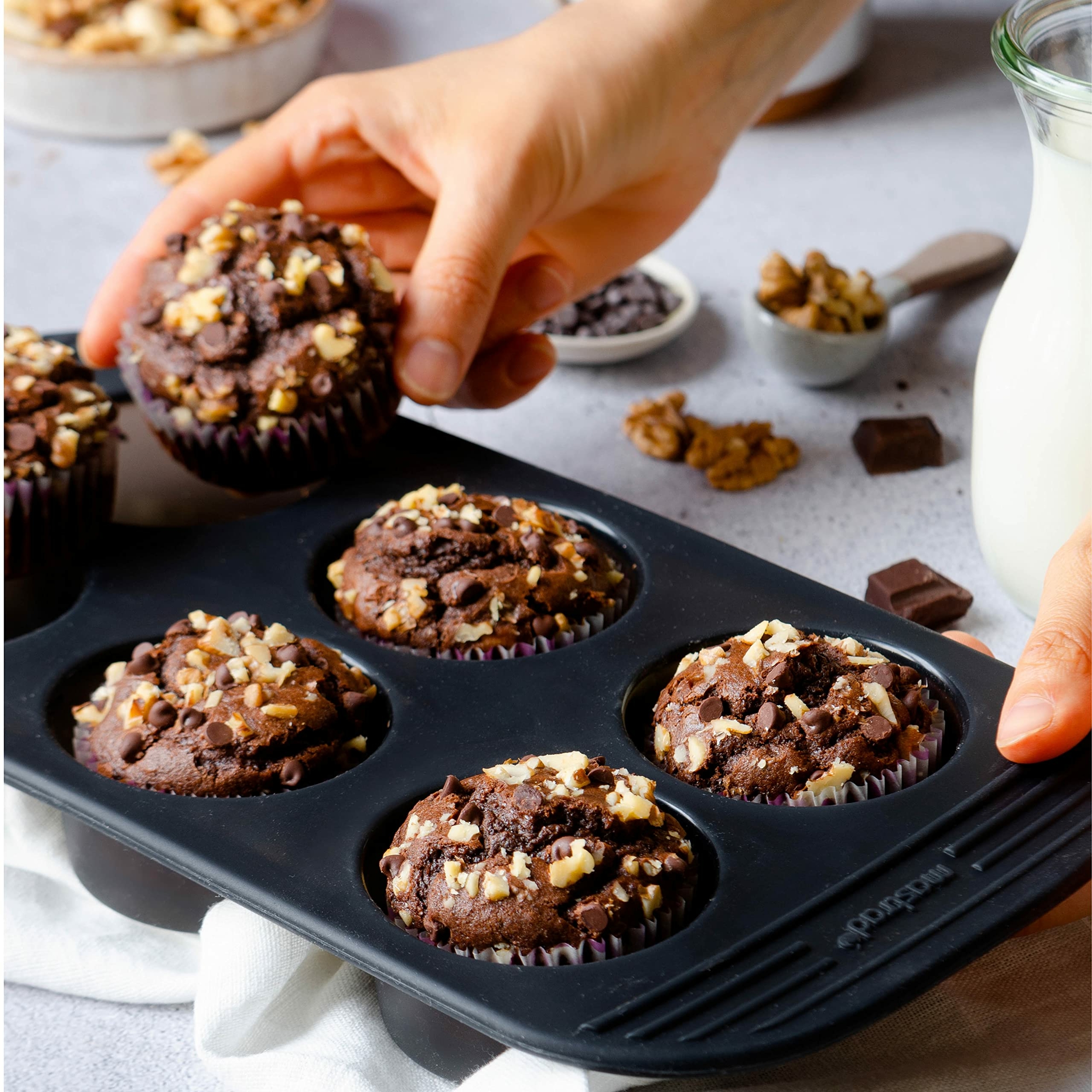 Moule pour 6 muffins (gris fumé)