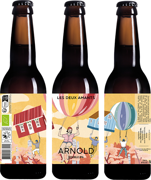Trois bouteilles Arnold : bière bio double IPA 8% 33cl