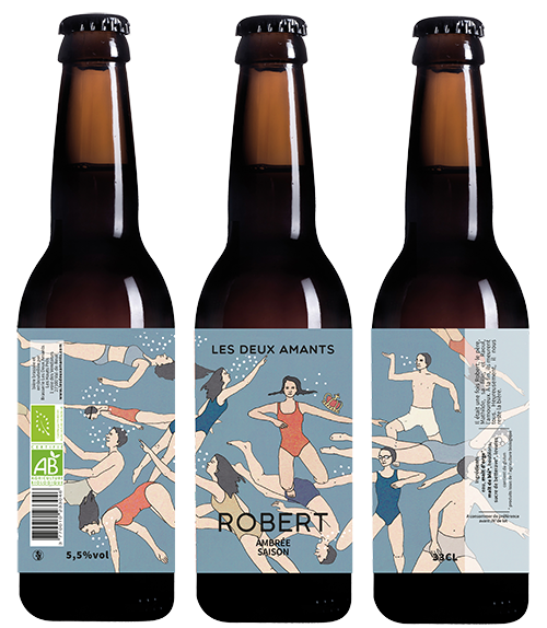 Trois bouteille Robert : bière bio de saison et ambrée 5,5% 33cl