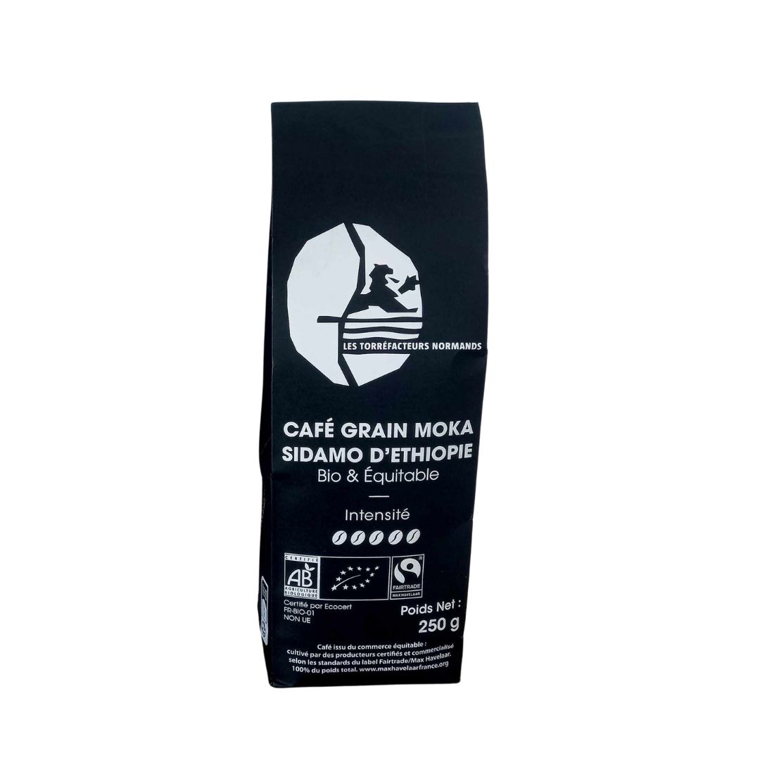 Café en grain Moka d\'Ethiopie bio et équitable 250gr