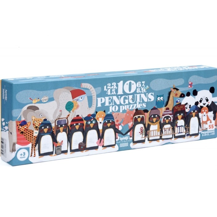 Puzzle plus de 3 ans 10 petits pingouins / 10 penguins