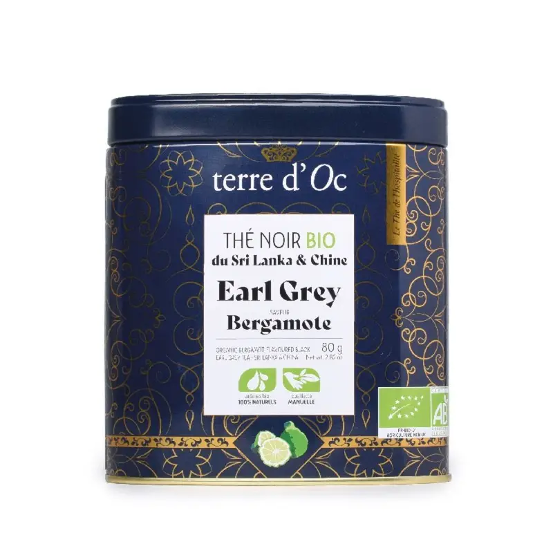 Thé bio noir Earl grey 80 gr