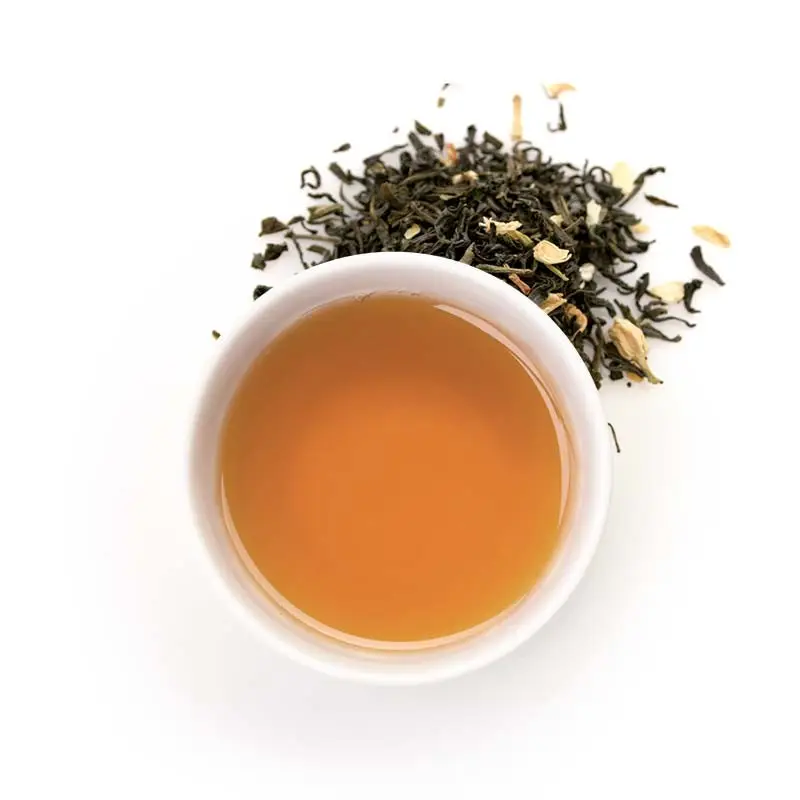 Thé bio vert jasmin 100 gr en tasse