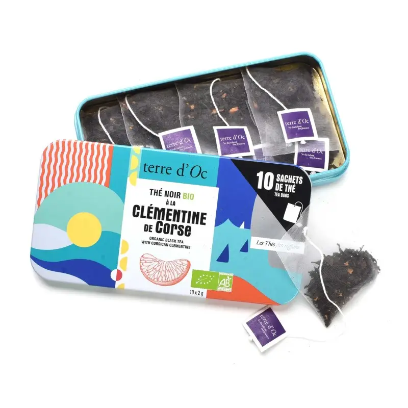 Thé bio noir clémentine infusé de nos régions / boite nomade