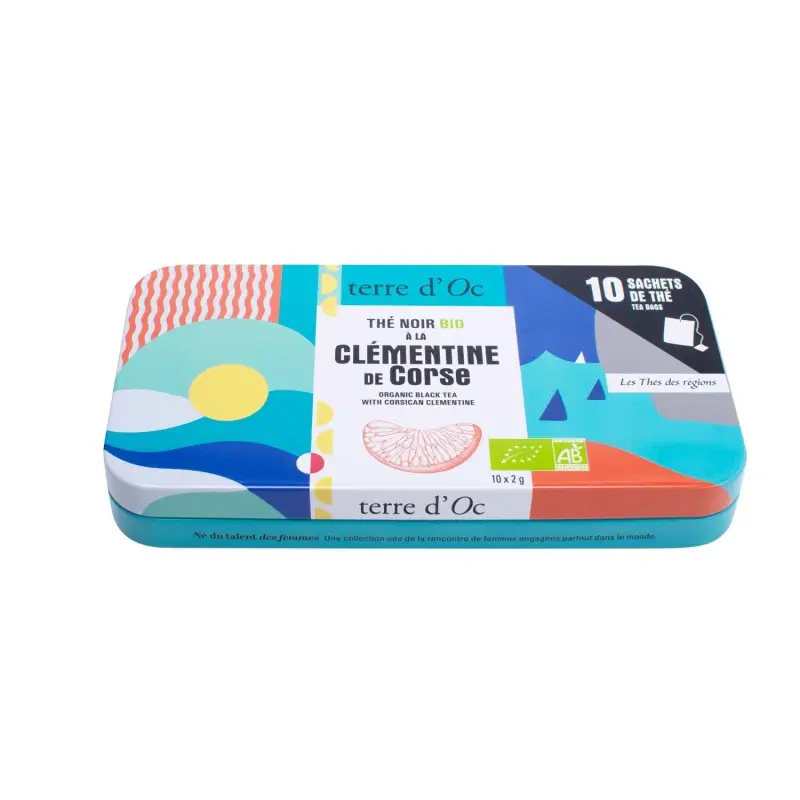 Thé bio noir clémentine infusé de nos régions / boite nomade / 10 sachets