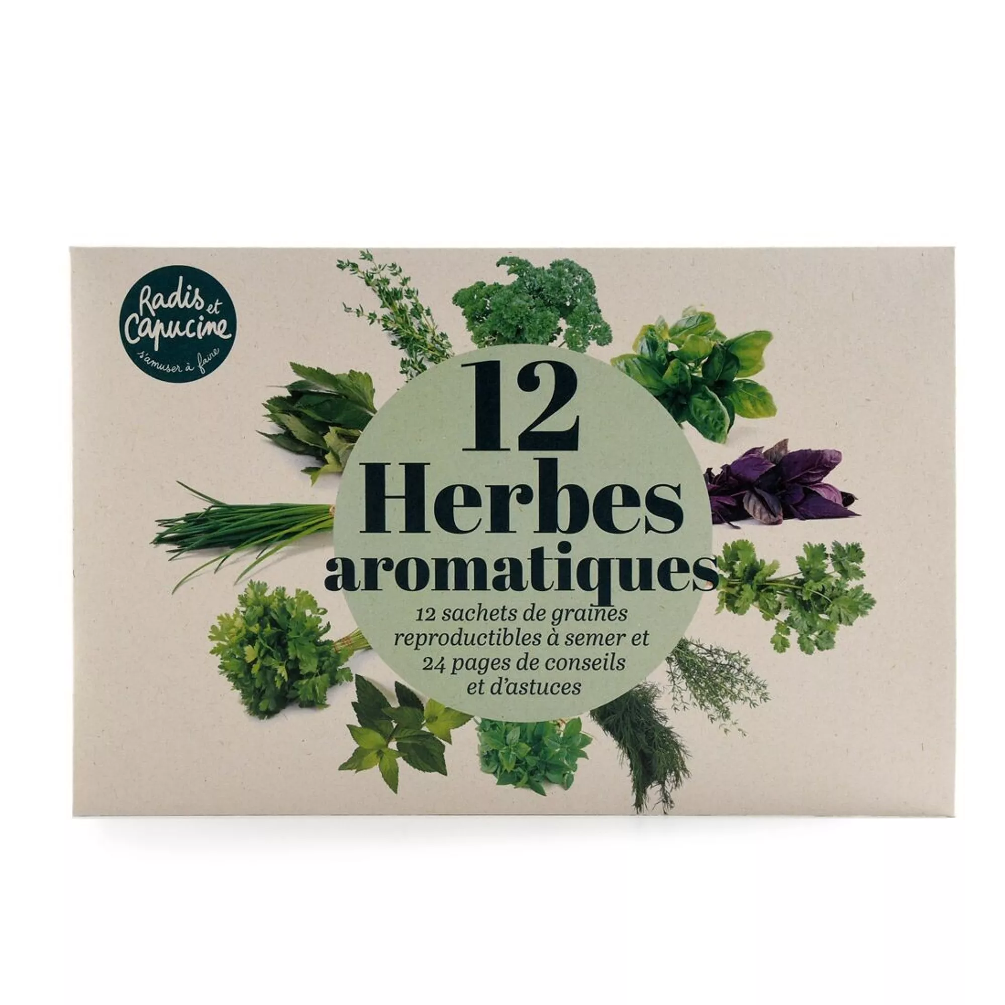 Aromates : 12 sachets de graines et livret