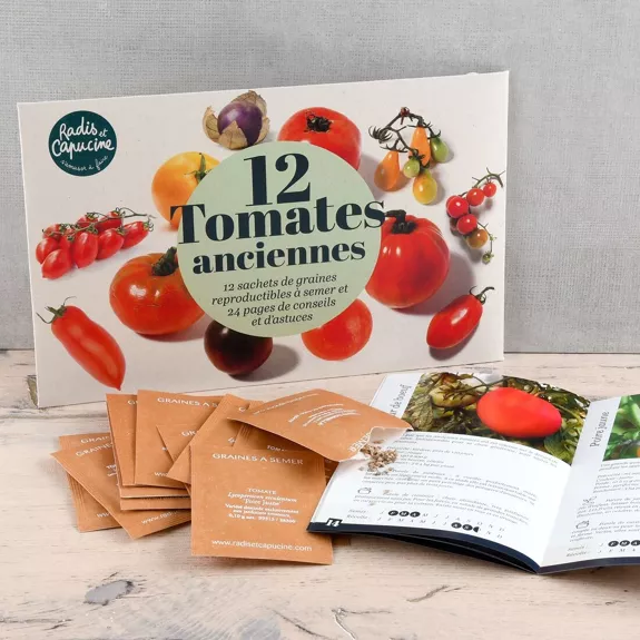 Tomate anciennes  : 12 sachets de graines et livret