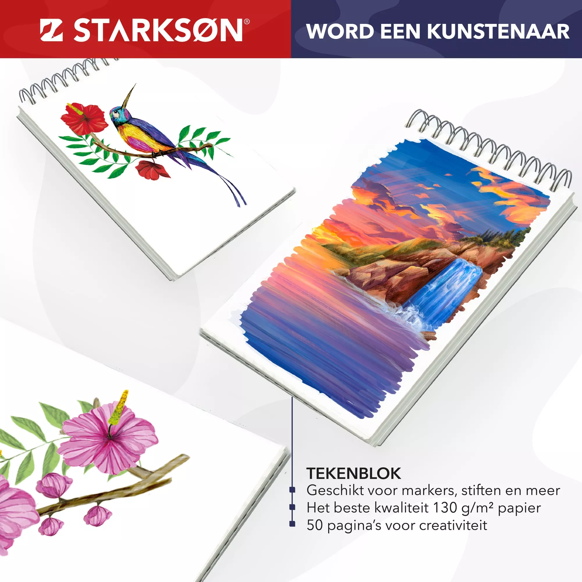 carnet de dessin  2 x 50 pages 130gr A4