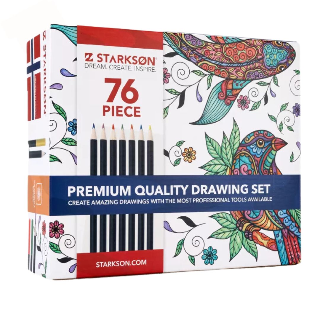 Crayons de couleurs pour dessiner / Set de 76 pièces (Premium quality)
